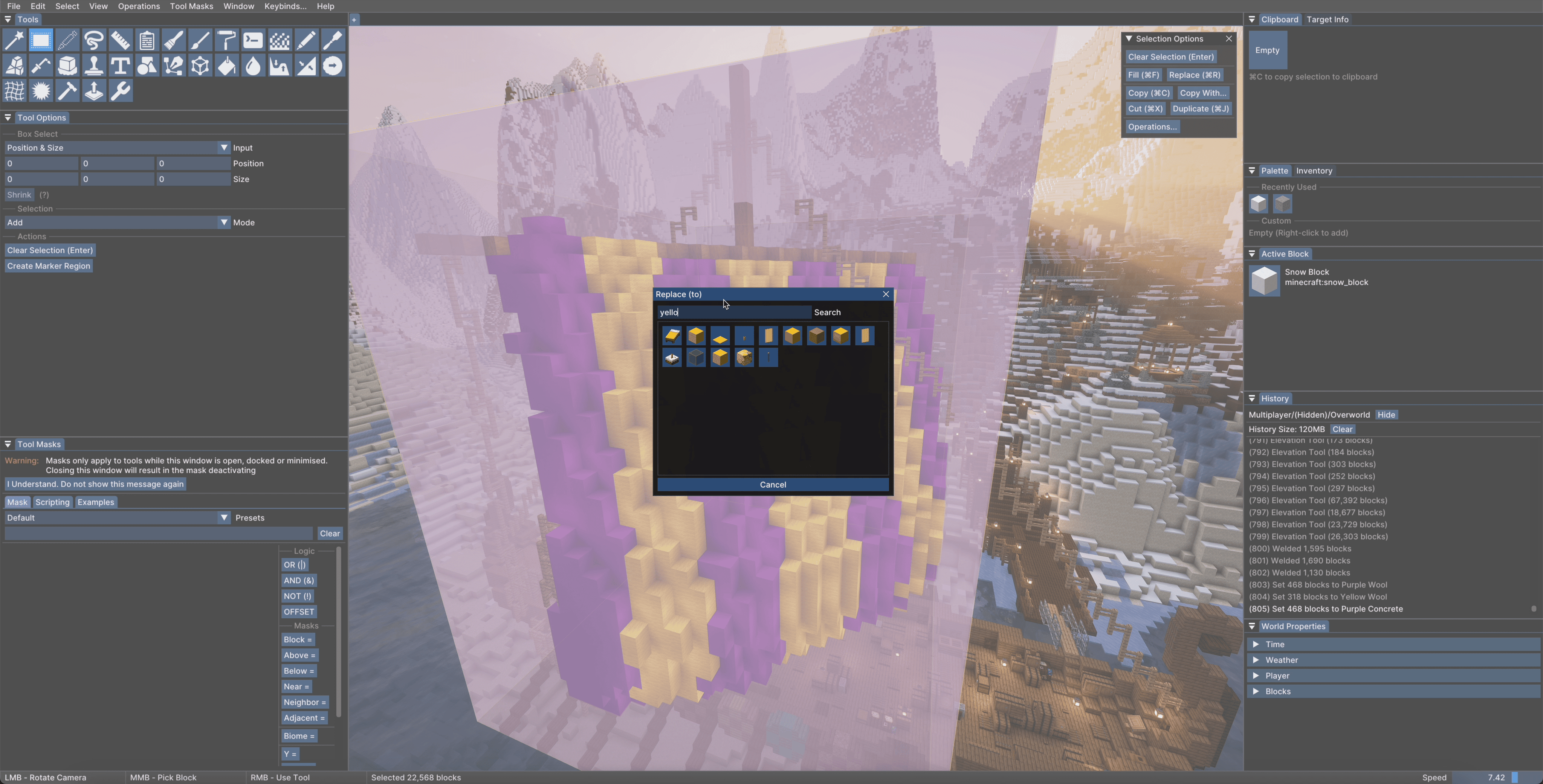 BTS of building out a scene in Minecraft