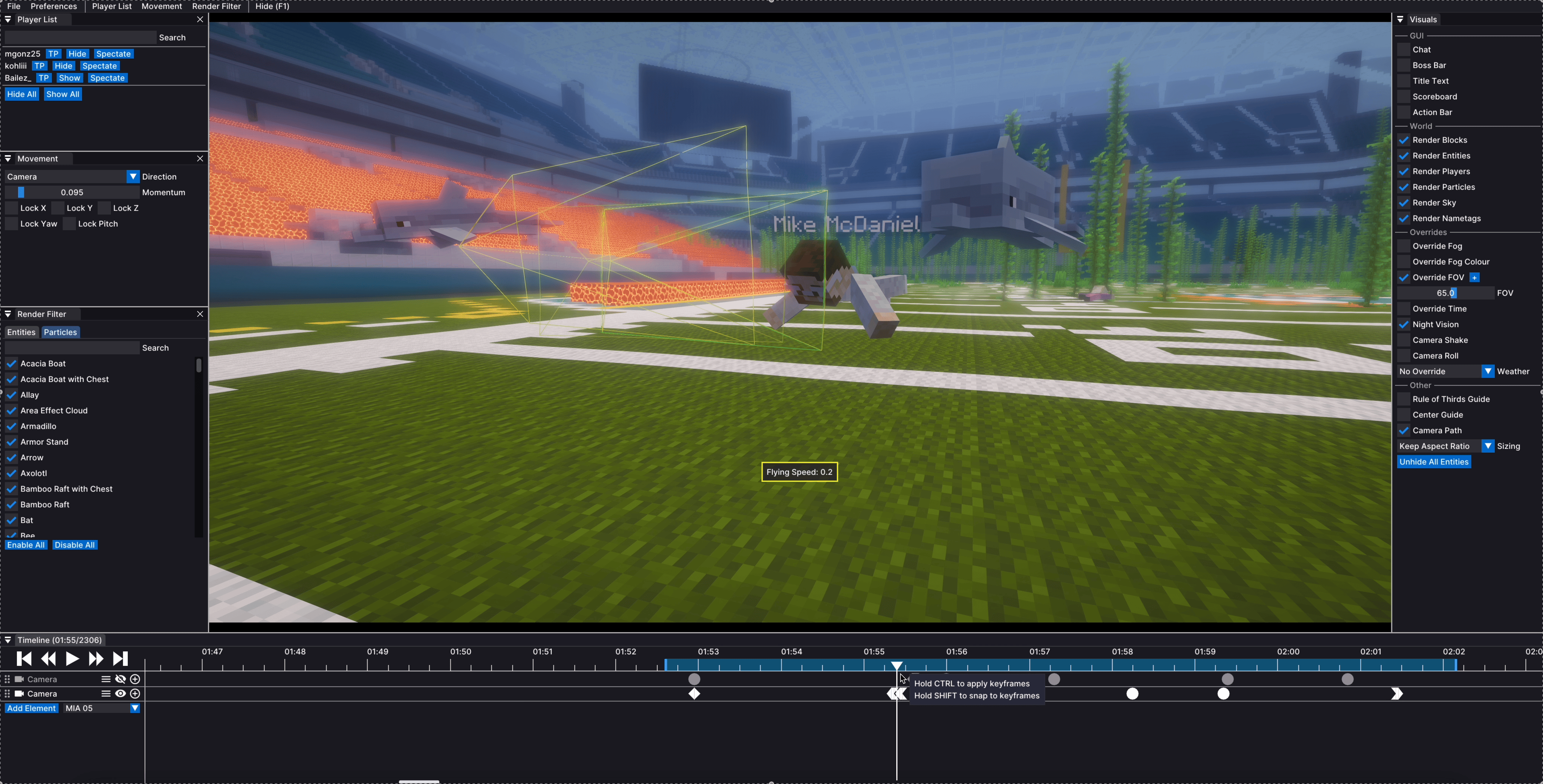 BTS of using the Flashback mod
